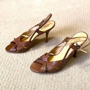 Sandals Heels Brown (Sunny) Leather Cute